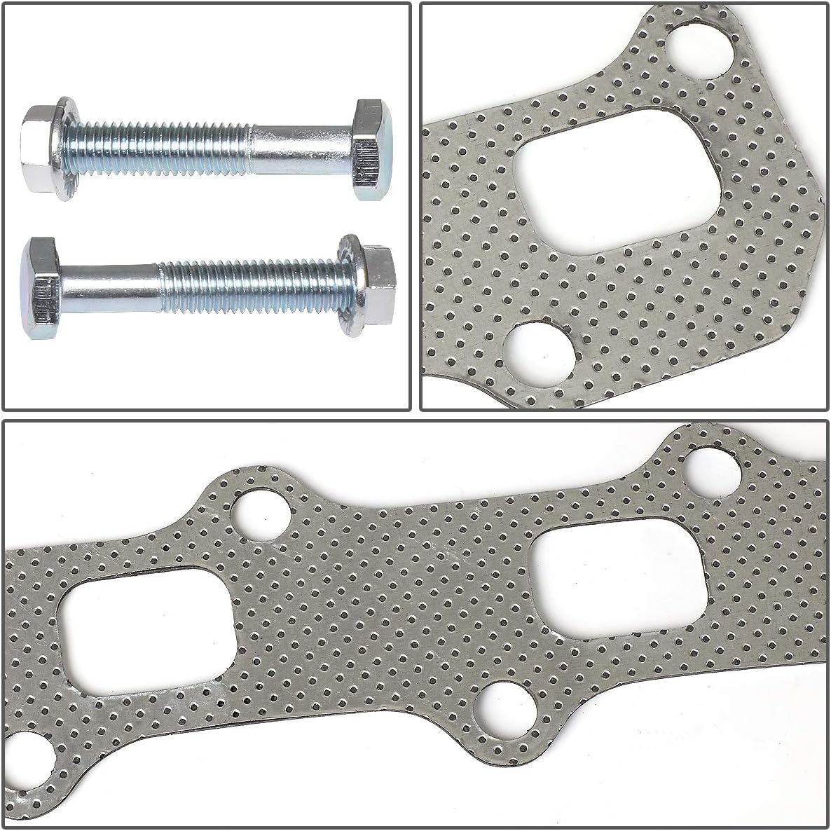 Auto Dynasty Aluminum Exhaust Manifold Header Gasket Set Compatible with 96-02 Chevy Cavalier/Pontiac Sunfire 2.4L