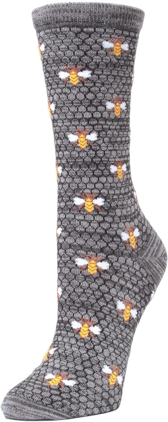 MeMoi Honey Bee Rayan Blend Crew Socks