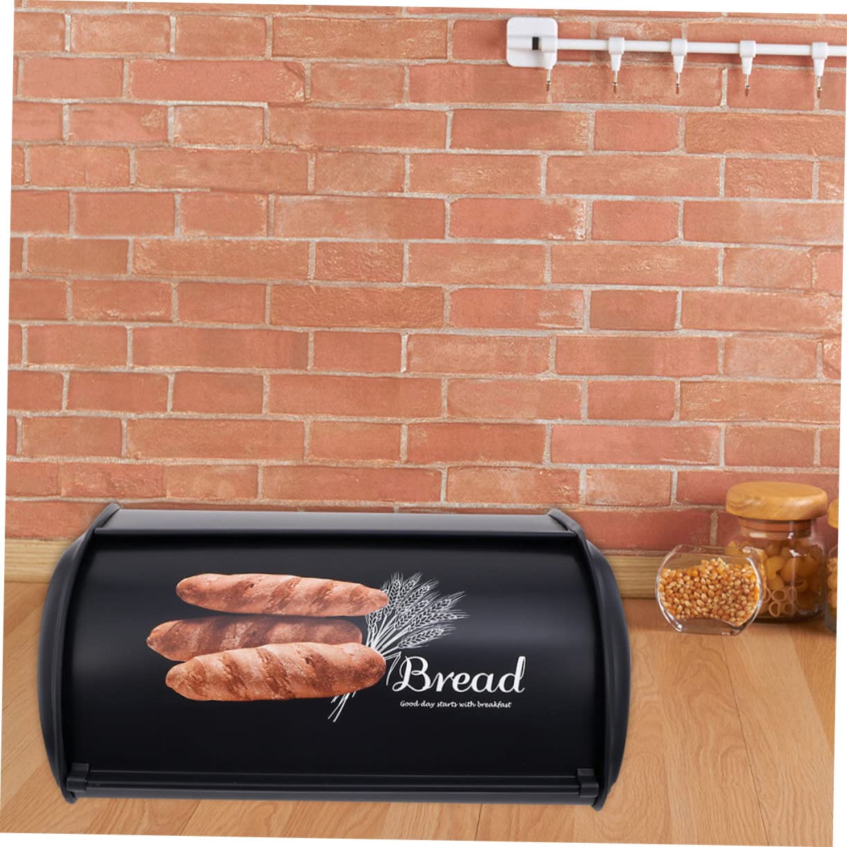 Amosfun Contenitore per Pane in Ferro Nero, Scatola da Tavolo per Cucina e Casa, Struttura Stabile e Resistente alla Compressione, Stile Creativo