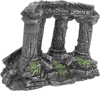 Yardenfun e abrigos de pedra musgo esconderijos de água salgada plantas mini tanques de casa artesanato grego habitat coluna romana antigo aquário paisagismo resina vintage para pilar camarão caverna esconderijo