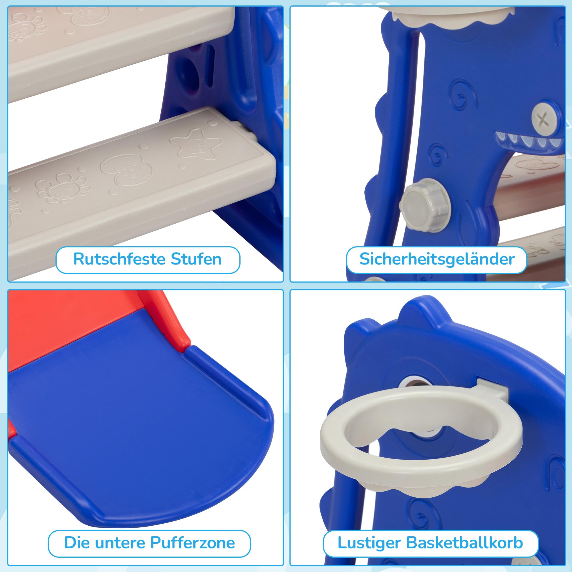 Tobogán 3 en 1 para niños pequeños, juego de escalada para niños con canasta de baloncesto, zona de juegos interior y exterior para niños, diseño plegable, tobogán independiente para bebé, fácil