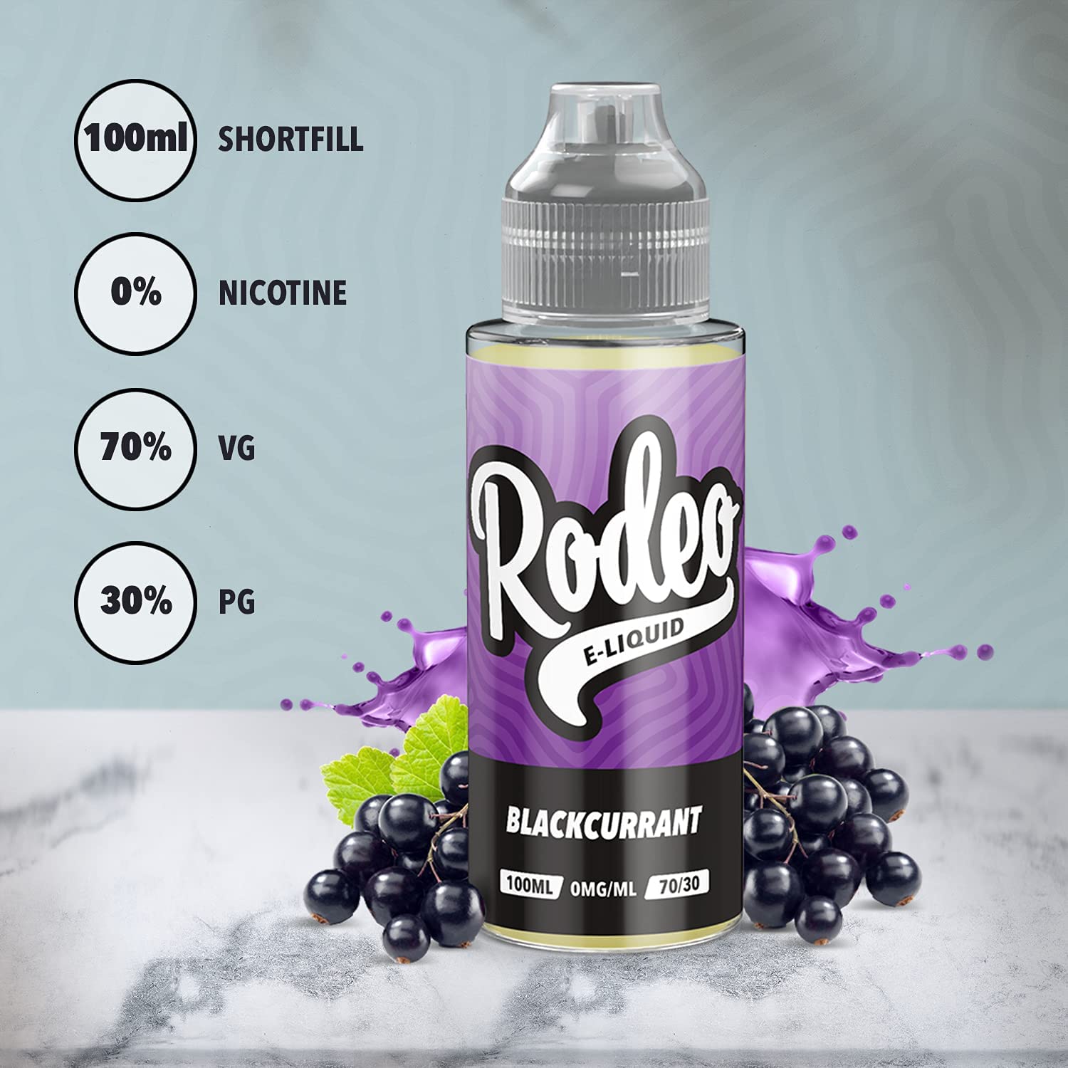100ml Cassis E-liquide, 70/30, Vape Juice E-liquide Sub Ohm Vape Liquid  Flavoured eJuice E Cigarette Liquid, Sans nicotine,120ml bouteille, Short  Fill Ecig (Rodeo E Liquid) : Amazon.fr: High-Tech