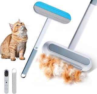 Pet Hair Removal Tool for Furniture, 3 in 1 Cat and Dog Hair Removal Tool, Suitable for Use on Furniture, Carpets, Clothing, and Bedding, Durable, Reusable, Washable, Grey, 1 Pcs