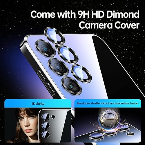 Miniatura 3 de Funda para Samsung Galaxy S23 Plus con protección completa de la cámara, 15X antiamarilleamiento parachoques suave metálico brillante, silicona