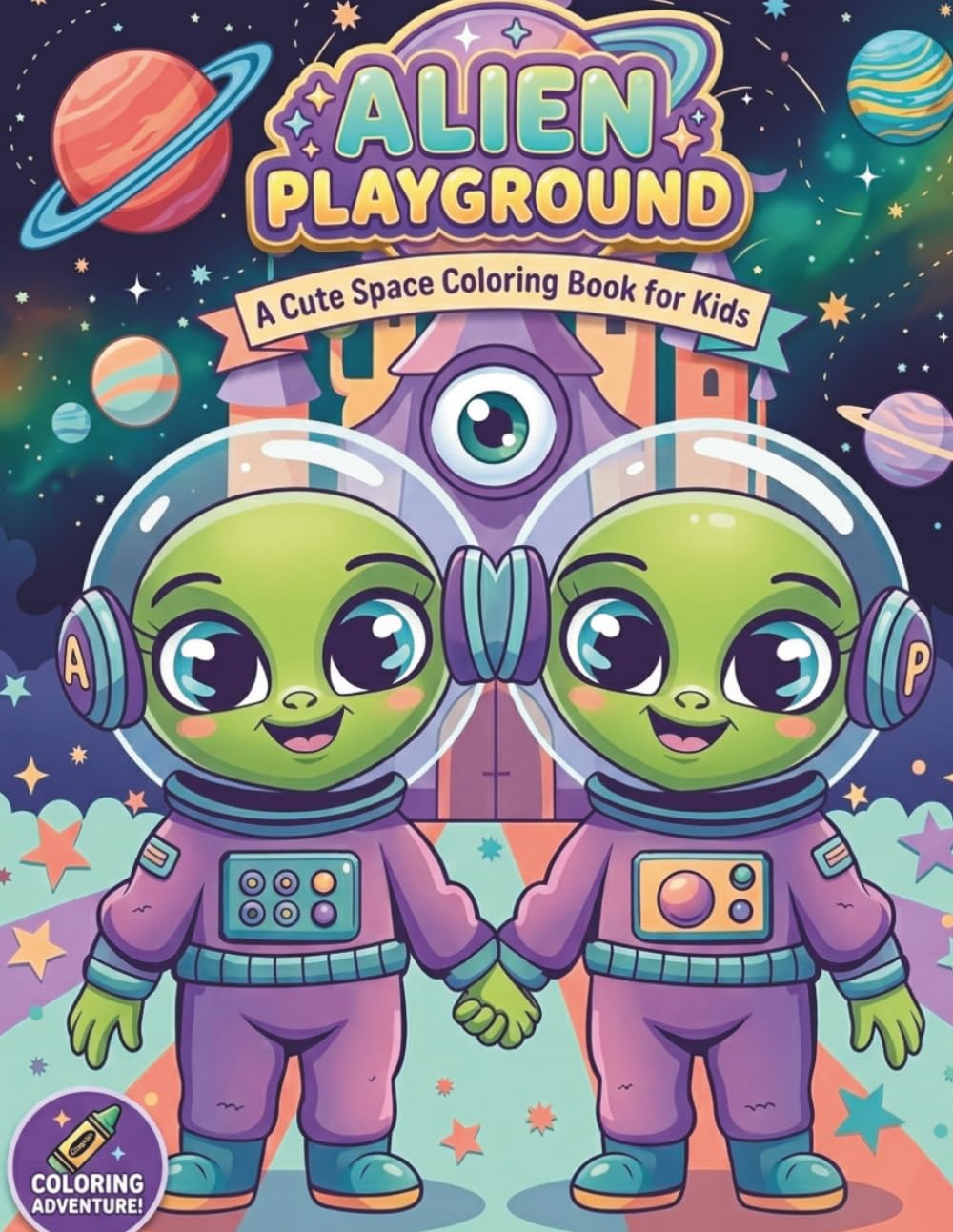 Alien Playground: A Cute Space Coloring Book for Kids