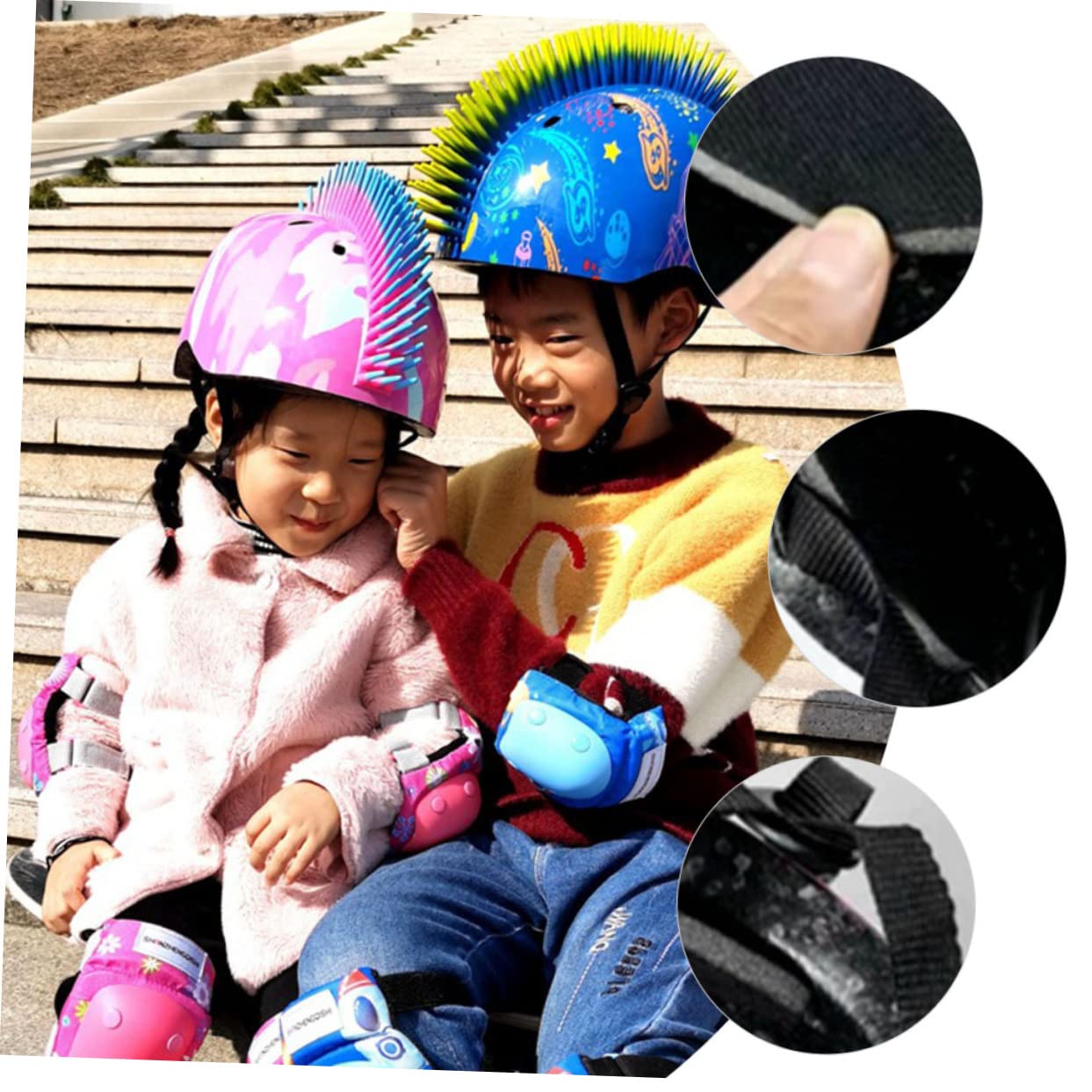 ifundom Casque de Protection Garçon Fille pour Patinage Cyclisme Casque Renforcé Unique Équipement pour Garçons Filles pour Activités Extérieures
