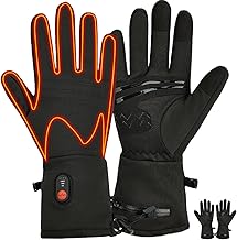 Behogan Heated Gloves: 7.4 V 2200 mAh Battery, Rechargeable, Touchscreen Function, Heated Gloves, Winter Gloves, for Men, Women, for Snow, Skiing, Fishing, Riding, Motorcycling, LXL