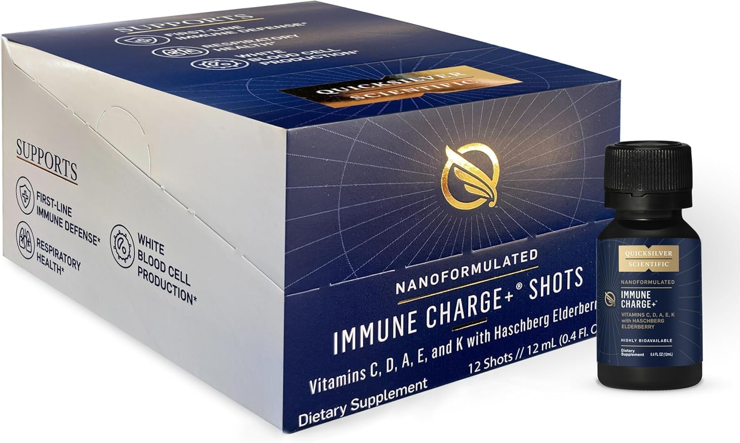 Quicksilver Scientific Immune Charge+, Vitamin C, 12 Single Serving Shots