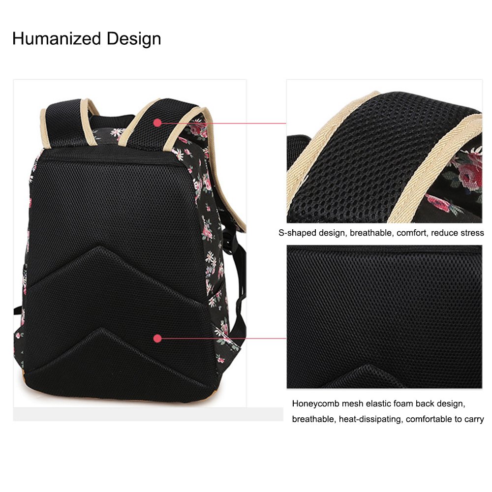 Escuela Mochilas Para Chicas Moda Floral Escuela Bolsas Bolsas de libros Daypack Viajes Bolsa Para Mujeres