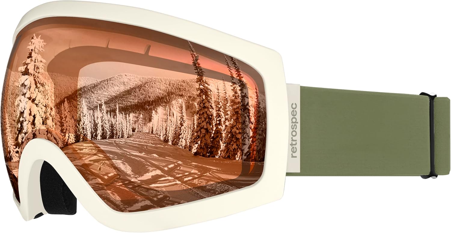 Retrospec Traverse Ski Goggles - Snowboard Goggles for Men, Women - 100% UV Protection, Anti-Fog Snow Goggles