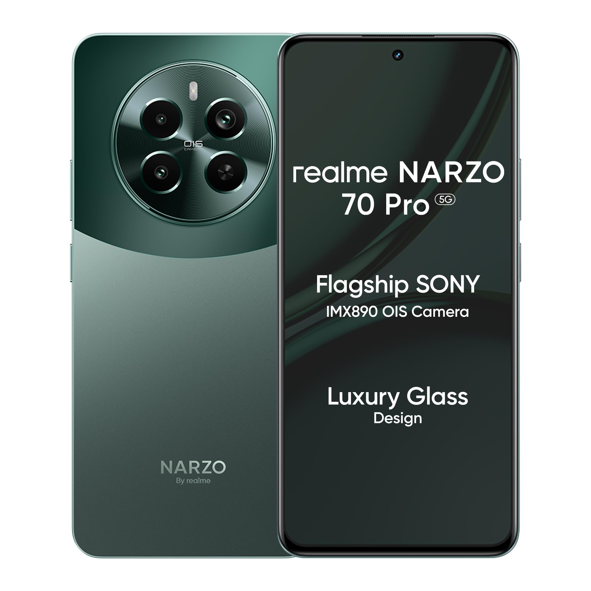 realme NARZO 70 Pro 5G (Glass Green, 8GB RAM,256GB Storage) Dimensity 7050 5G Chipset | Horizon Glass Design | Segment 1st Flagship Sony IMX890 OIS Camera