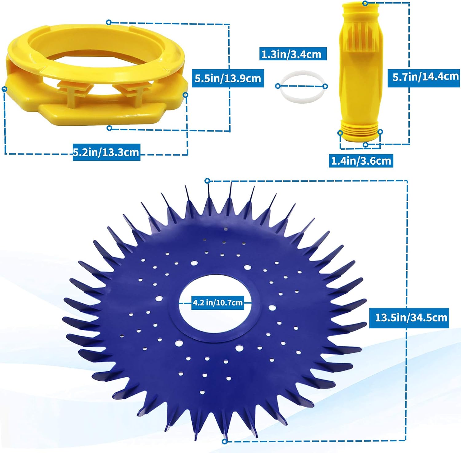 Pool Cleaner Parts for barracud G3 (set of 6),Includes W70329 Finned Seal, W69698 Long Life Diaphragm with W81600 Retaining Ring, W70327 Foot Pad Compatible with Diaphragm G2,G3,Replace W69721 W72855