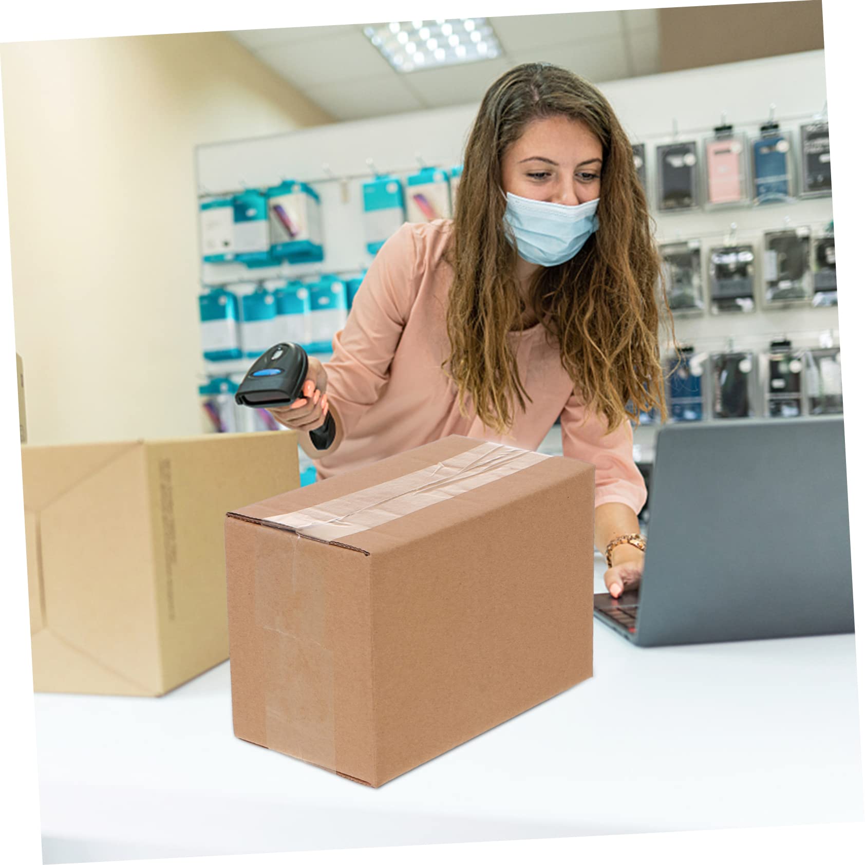 20 Cajas de Cartón Pequeñas de Embalaje Reciclable Forro Kraft, Forma Cúbica y Resistente para Rellenos de Calcetines y Empaques de Obsequio