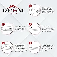 Vista 3 de Sapphire Home Juego de fundas de 3 piezas para sofá, sofá biplaza, sillón, ajuste elástico, sin arrugas, protector de muebles (marrón)