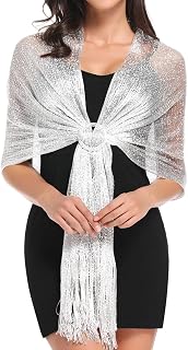 Sparkling Metallic Shawls and Wraps with Buckle for Evening Dresses Wedding Party