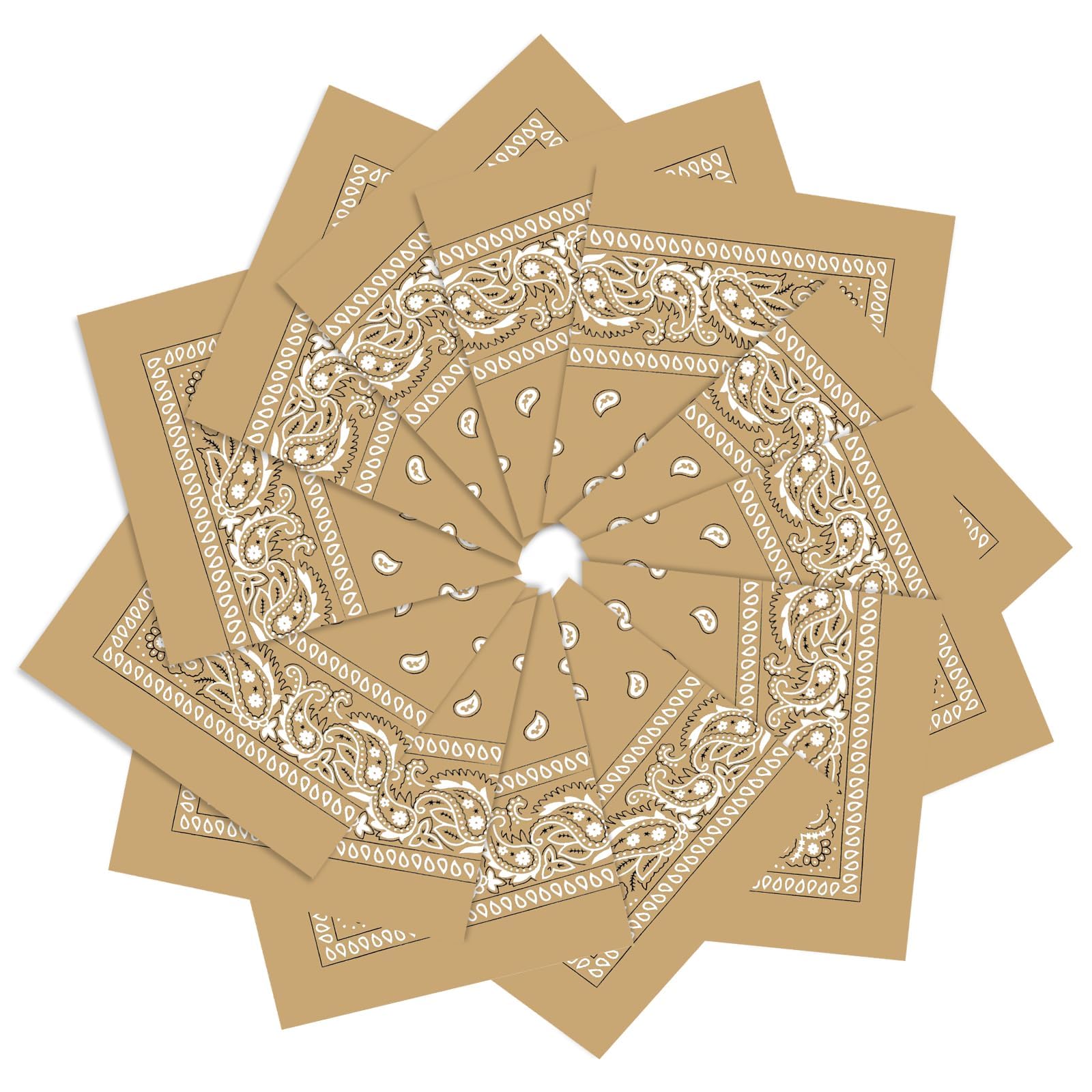 12 Pack Bandanas Unisex Paisley Cowboy Bandanas Bulk Multi Purpose Headband Scarf for Men Women Costume