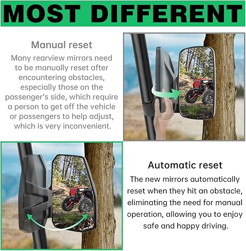 Miniatura 2 de Espejos laterales Ranger, ya no necesitas ajustar a mano, innovadora función de reinicio automático, nuevos espejos SHEJISI UTV compatibles con