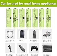 Vista 7 de Baterías recargables Ni-MH AA, batería precargada de alta capacidad Double A de 1.2V para luces solares de exterior (AA-1300mAh-12pack)