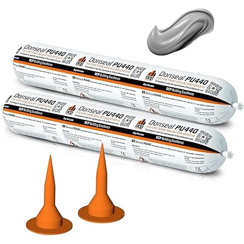 DCP Donseal PU440 Polyurethane Sealant for Concrete, Sidewalk 2 Pack – Expansion Joint Filler, Non-Sag Caulk for Foundation, Walls, Sausage, 20.2 fl oz – Grey, Pack of 2