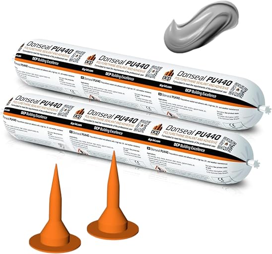 DCP Donseal PU440 Polyurethane Sealant for Concrete, Sidewalk 2 Pack – Expansion Joint Filler, Non-Sag Caulk for Foundation, Walls, Sausage, 20.2 fl oz – Grey, Pack of 2