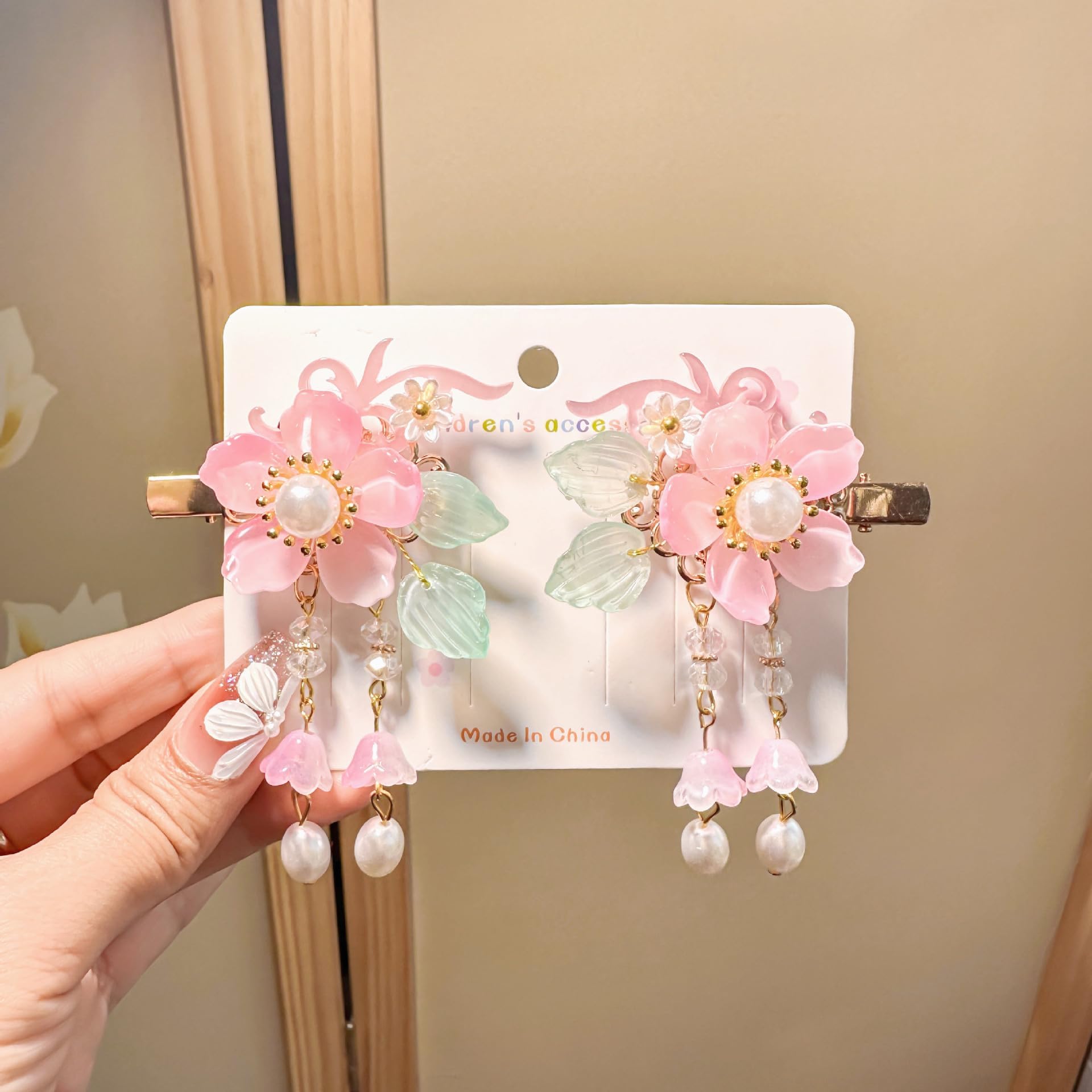 Amazon.com: Vintage Pink Flower Hair Clips - 2Pcs Sakura Alligator