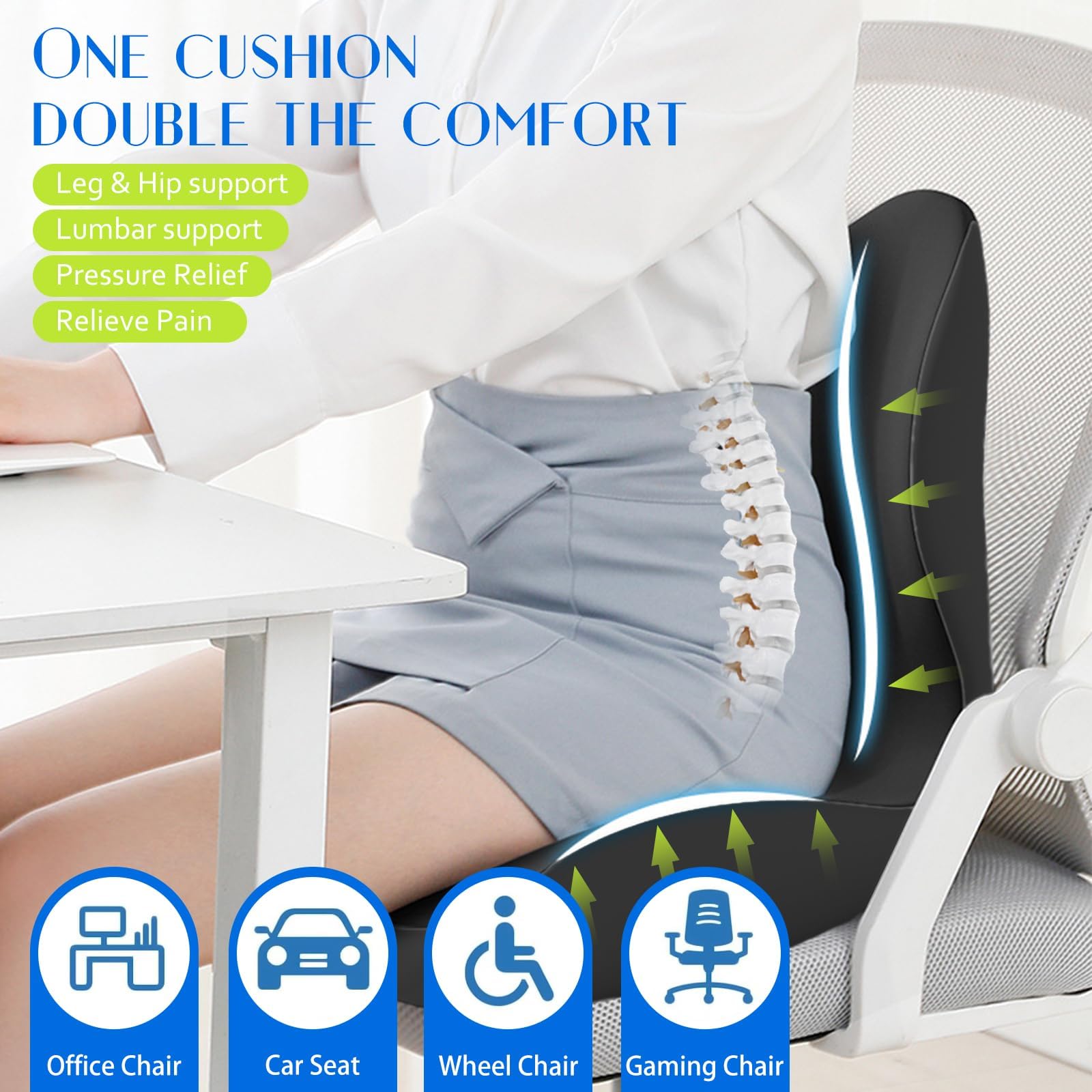 Ergonomisches Sitzkissen Orthopädisch mit Seitlicher Stütze