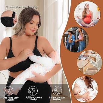 3 Pack Nursing Bras for Women Breastfeeding, Maternity, Pregnancy