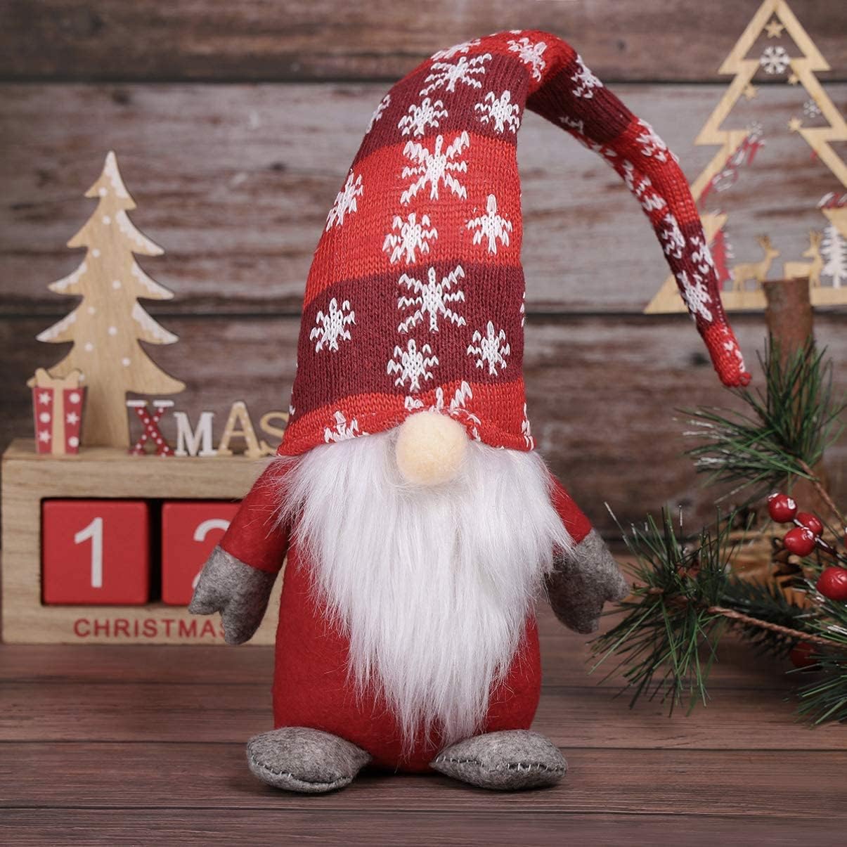TOYANDONA Christmas Gnome Plush, 19 Inch Santa Gnome Ornament Standing