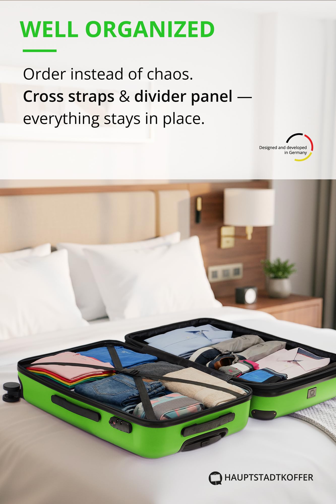 HAUPTSTADTKOFFER - Spree - Maleta rígida, Trolley expandible, Equipaje de Viaje, 4 Ruedas Dobles, TSA, 65 cm, 74 litros, Champán — view 290
