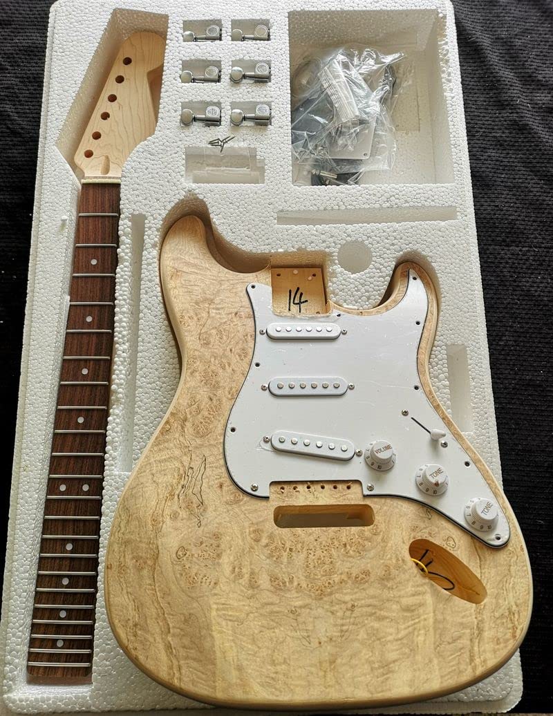Kit Guitarra sin terminar Materiales De Guitarra Eléctrica Maple De Madera Maciza Cuerpo De Mapas De Arce Duro Cuello De Arce Eléctrico Combinación De Material De Guitarra Cuerpo Guitarra Hecho a