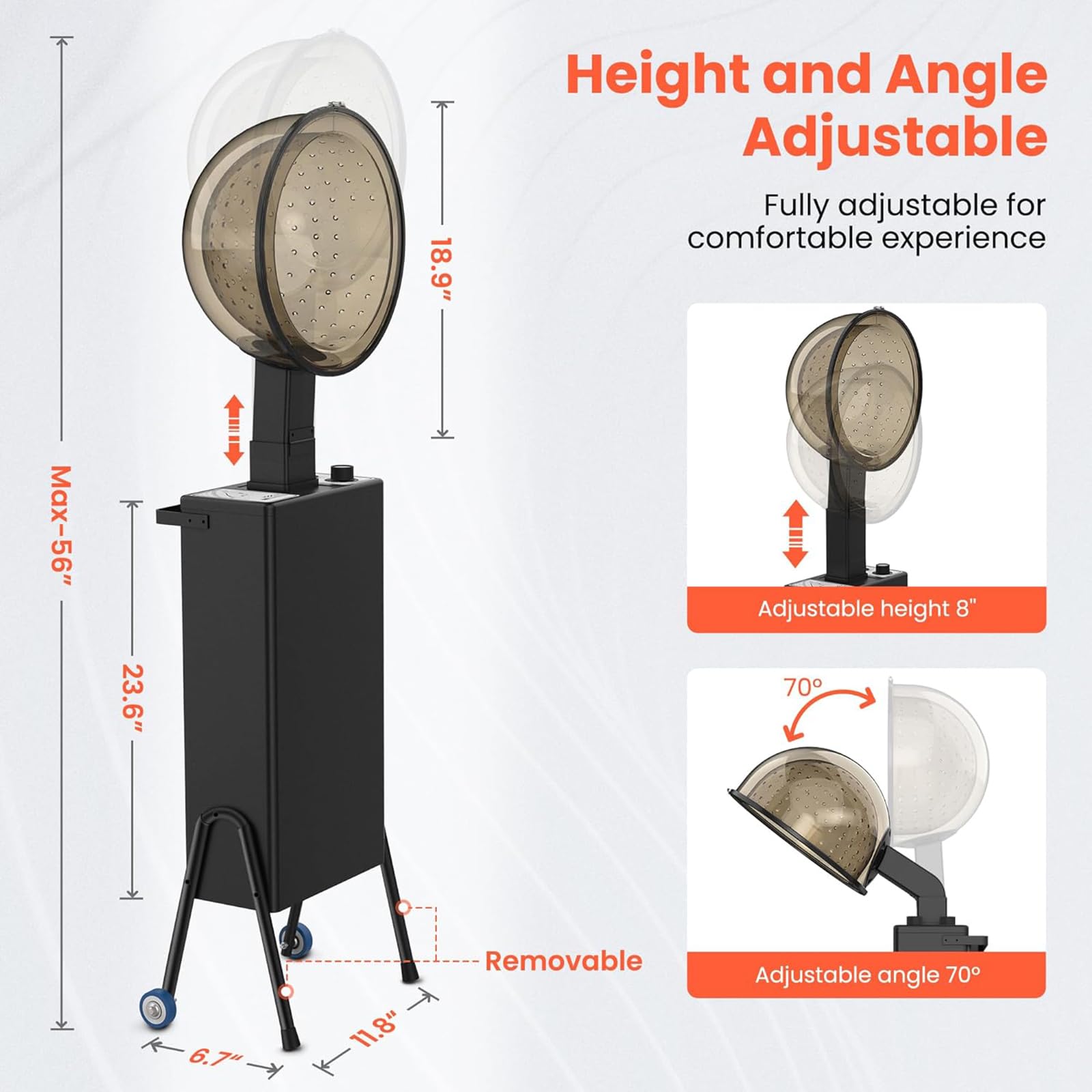 Amazon.com: Hooded Hair Dryer, 1000W Hair Dryer Stand for Salons