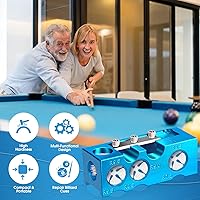 Vista 7 de 11-in-1 Billiards Pool Cue Tips Shaper,Upgraded Aluminum Alloy Pool Cue Tips Replacement Kit Professional Cue Stick Tool,Pool Cue Accessories for