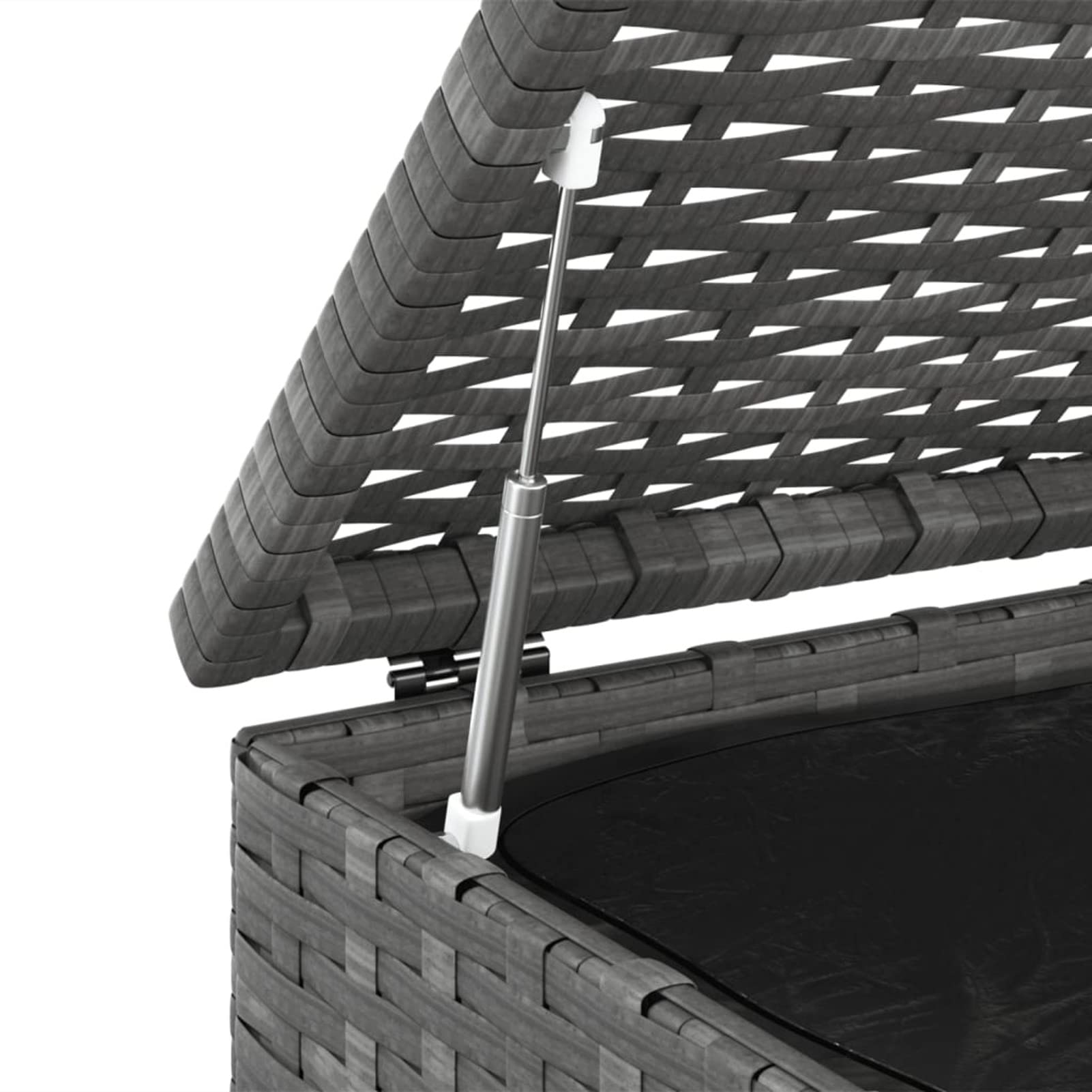 Cofre para cojines de ratán PE: resistente y fácil de limpiar, ideal para almacenar en interiores y exteriores