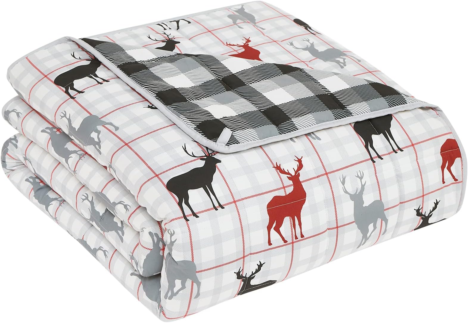 CuteKingWeighted Blanket for Adults (20lbs, 60"x80", Queen, Deer) Heavy Blanket for 180-190lbs, Weighted Blanket for Cooling & Heating with Premium Glass Beads, Thick Blanket for Adult All-Season
