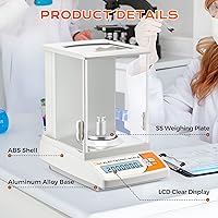 Vista 5 de Bonvoisin Balanza analítica de laboratorio de 0.1 mg de alta precisión, báscula de laboratorio con certificación CE, equilibrio electrónico de 0.00