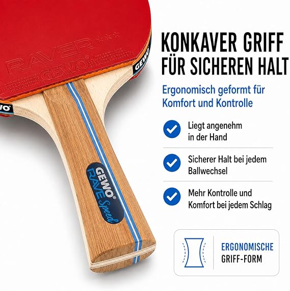 GEWO Rave Speed Pre-Table Tennis Racket Set