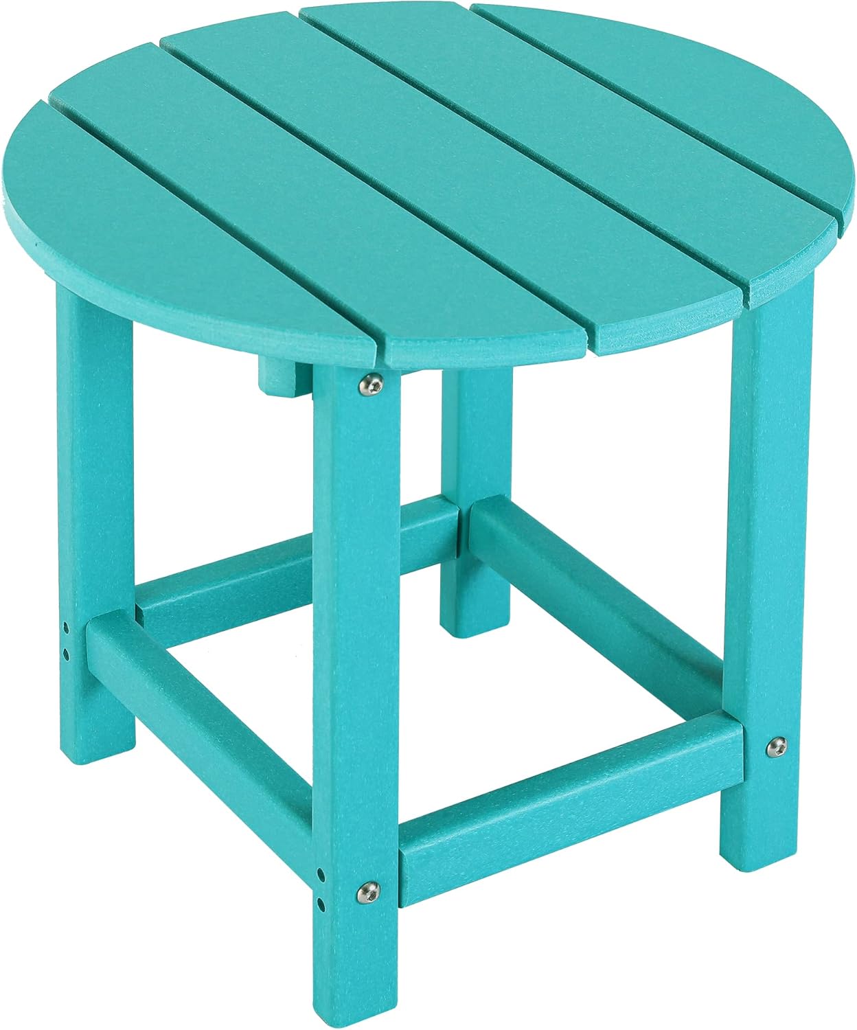 LZRS Round Adirondack Side Table End Table, Outdoor Side Tables for Patio, Backyard,Pool, Indoor Companion, Easy Maintenance & Weather Resistant(Turquoise)