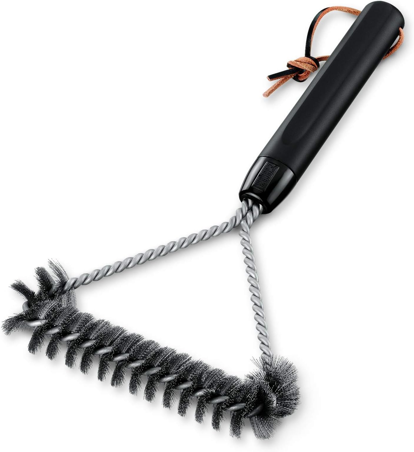 Weber Three-Sided Barbecue Brush 30 cm | BBQ Cleaning Tool, Removes Grease & Food Residue from Cooking Grates, Non-Slip Silicone Handle, Stainless Steel Bristles
