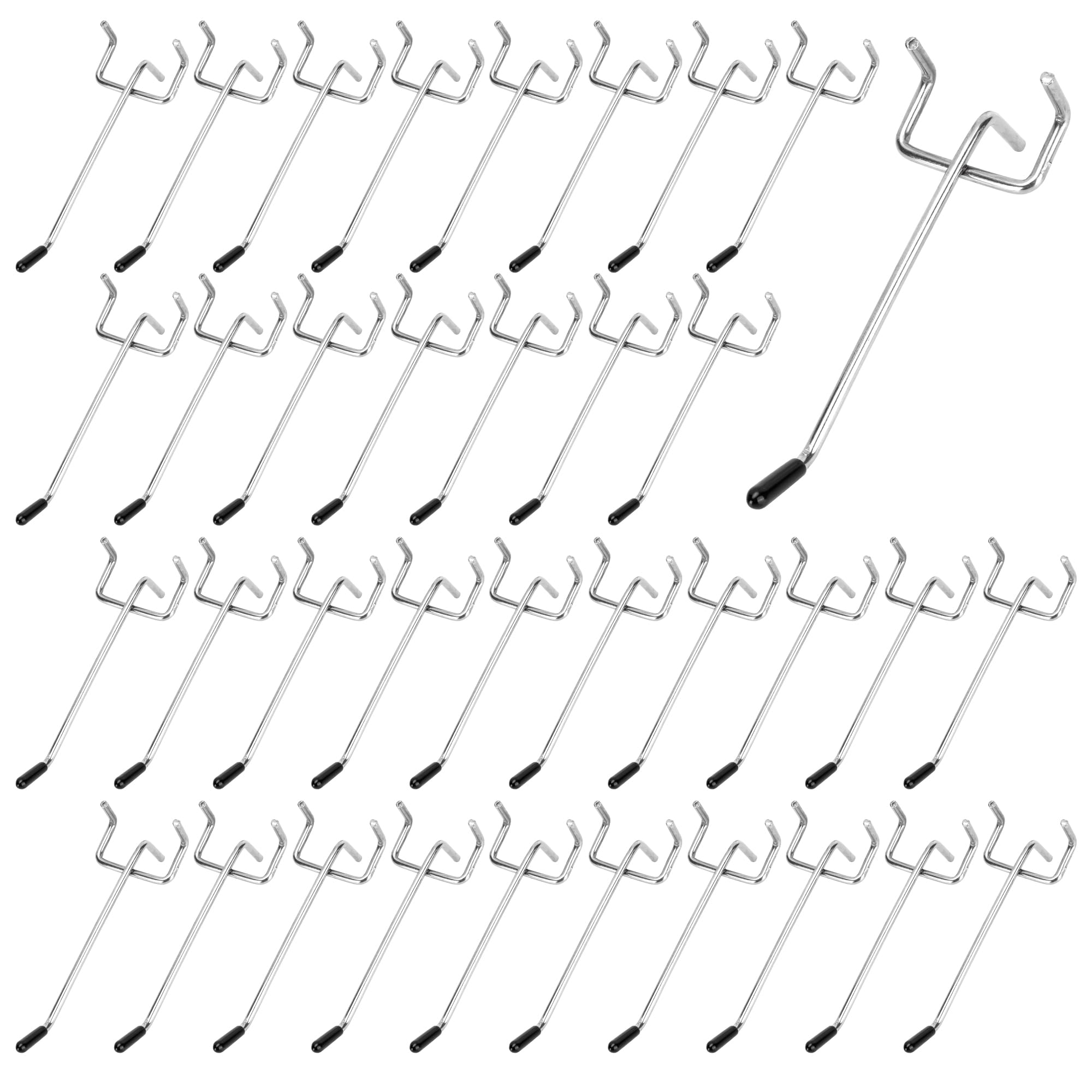WENLISELL 100 PCS 10cm Pegboard Hooks, 32mm Hole Metal Pegboard Hook