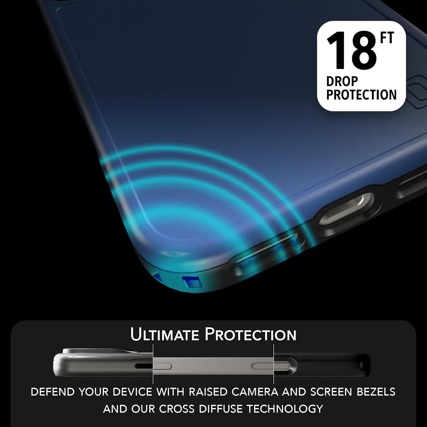 cellhelmet iPhone 17 Shockproof Protective Case in Bermuda Blue, MagSafe Compatible, 18-Foot Drop-Test Certified, Slim, Rugged, Raised Bezels & Lifetime Replacement