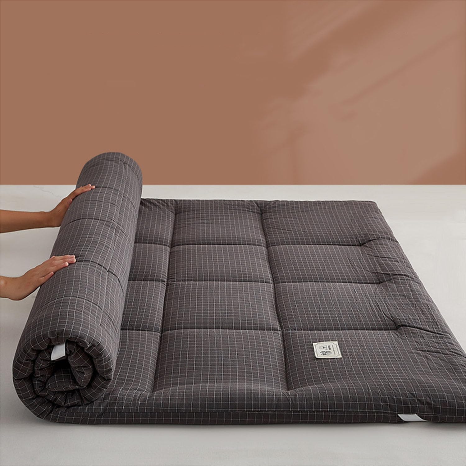 GTHTUHFD Japanese Double Futon Folding Mattress Soft Camping Floor Mat Non Slip Cotton Pad For Home & Dorm Breathable & Table Portable Mattress For Sp And Relaxat,2-180X200cm