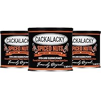 Vista 5 de Cackalacky Famously Original Spiced Nuts – 12 oz – Cacahuetes tostados, extra grandes de Carolina del Norte, sazonados con salsa de pimienta