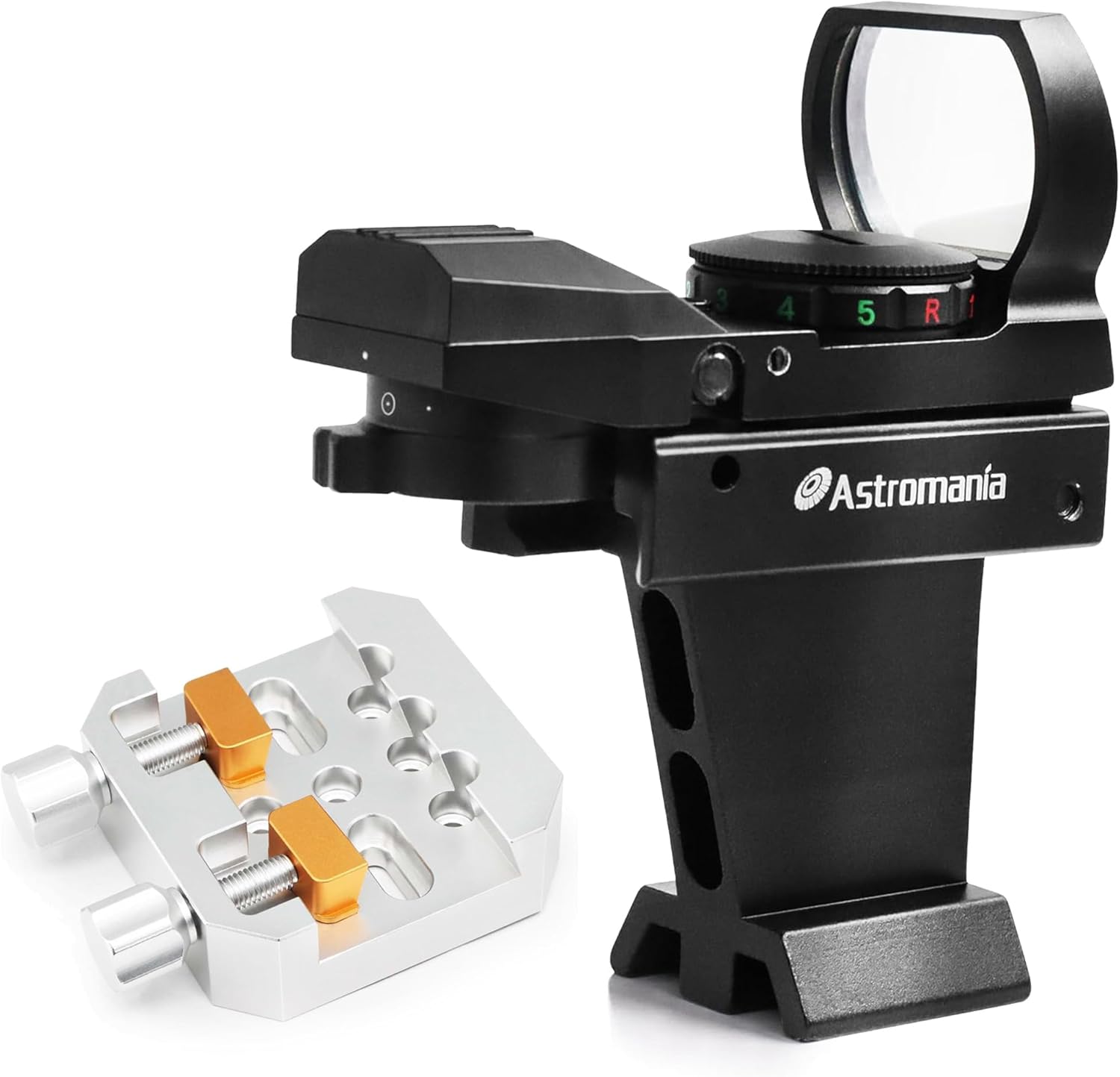 Astromania Premium Dovetail Clamp - Bundle with - All-Metal Deluxe Telescope Reflex Sight