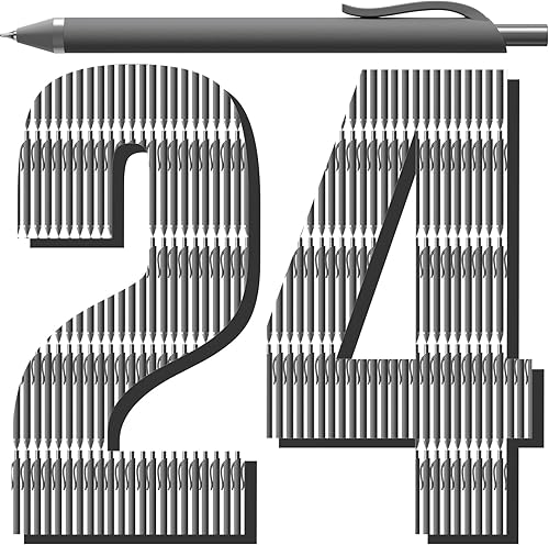 24 bolígrafos de gel  Bolígrafos de tinta negra de 0.028 in de punta fina retráctil suave escritura  Bolígrafo de agarre suave de secado rápido para