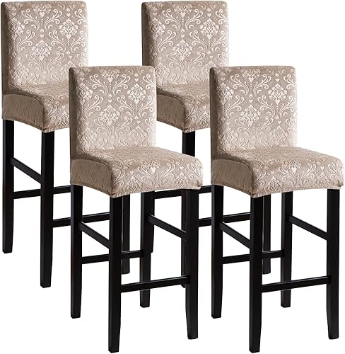 Miniatura 47 de FORCHEER - Juego de 2 fundas para taburete de bar con respaldos, aspecto de cuero, para taburetes de bar de respaldo corto, extraíbles y lavables (2