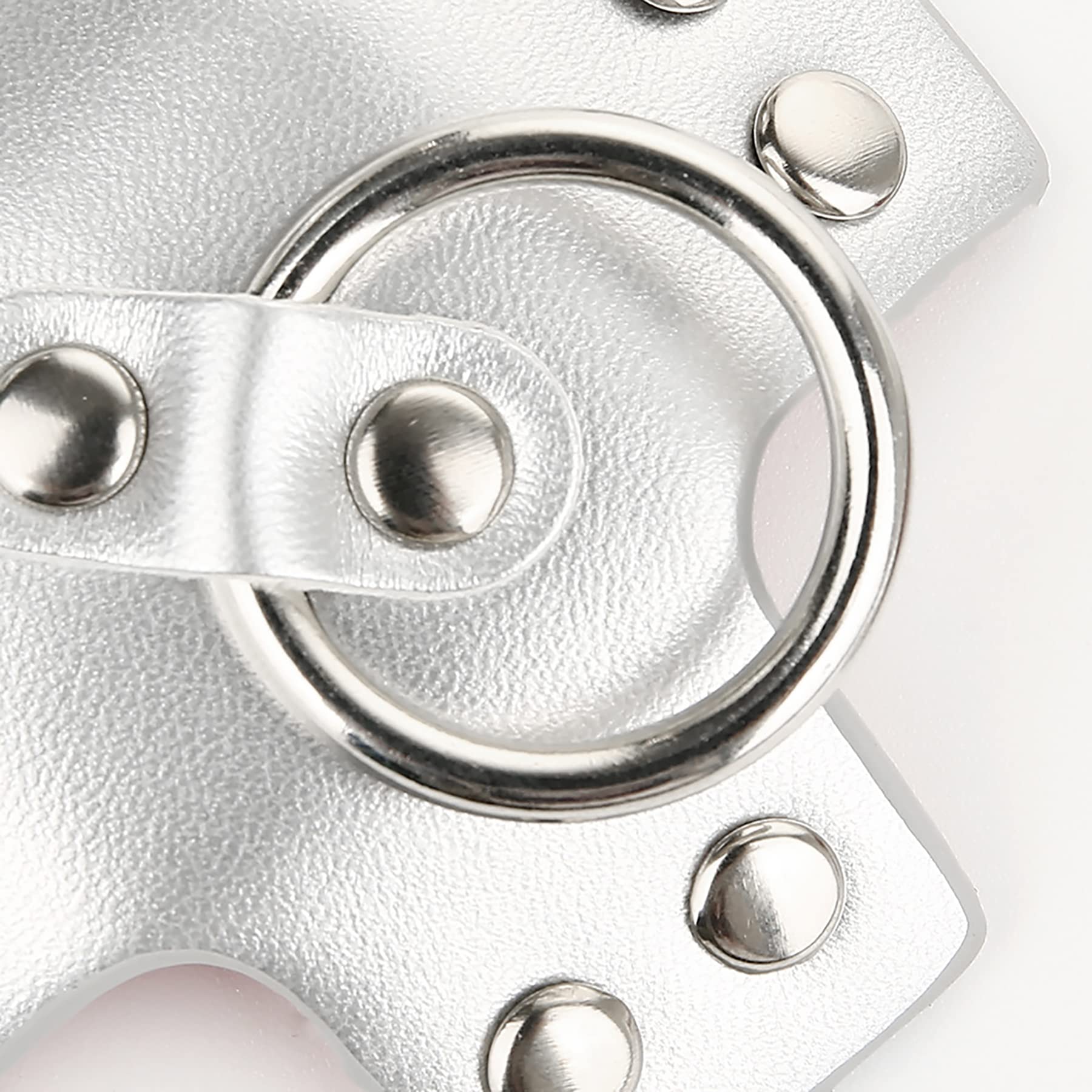 VASTLUCKY Leather Nipple Cover Reusable Pasties Punk Silver Metal Nipple Ring Breast Petals for Women: Silver
