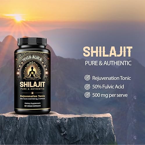 Miniatura 10 de SHILAJIT orgánico de doble resistencia ultra premium 500 mg por cápsula, extracto de resina Shilajit pura del Himalaya, probado en laboratorio, 85+