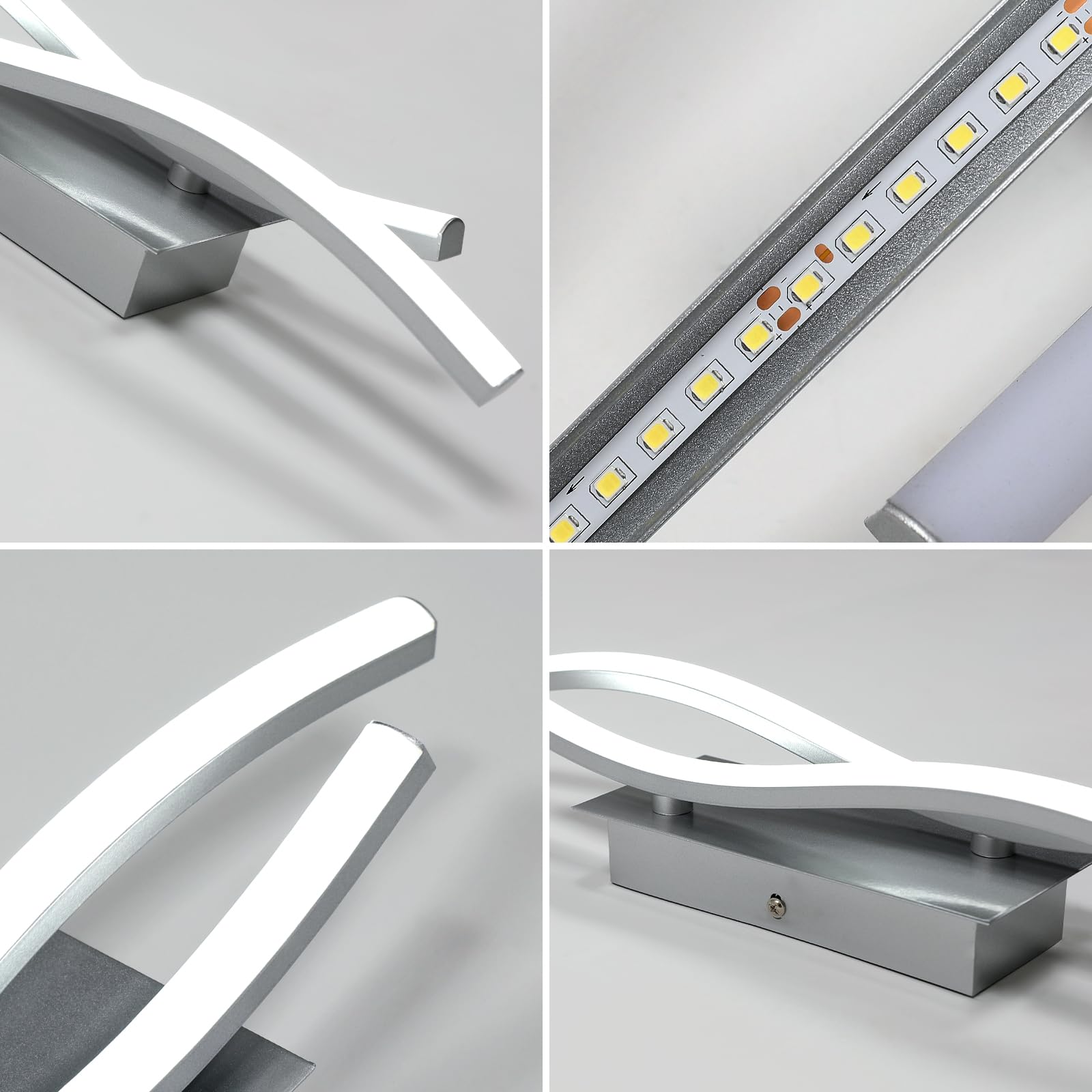 Applique Led da Parete Interno, Lampada da Parete，20W Applique Camera da Letto Luce Bianca Fredda 6500K, Moderno Lampada Muro, per Camera da letto Soggiorno Bagno Corridoio