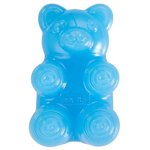 Outward Hound Gummiez Bear - Juguete masticable 2 en 1 para Perros, Color Azul