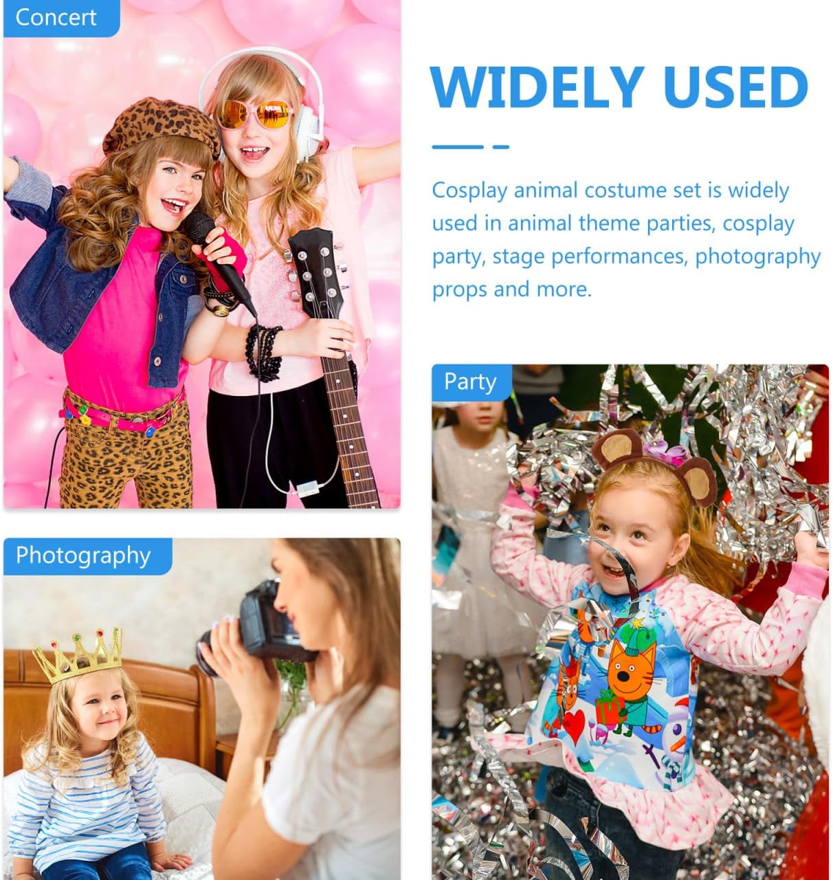 Totority Monkey Ear Headband And Tail Set, Adjustable Animal Cosplay Costume Accessories for Kids, Brown Fabric Monkey Ears And Tail for Jungle Party, Stage Performance, Photo Props - Image 7